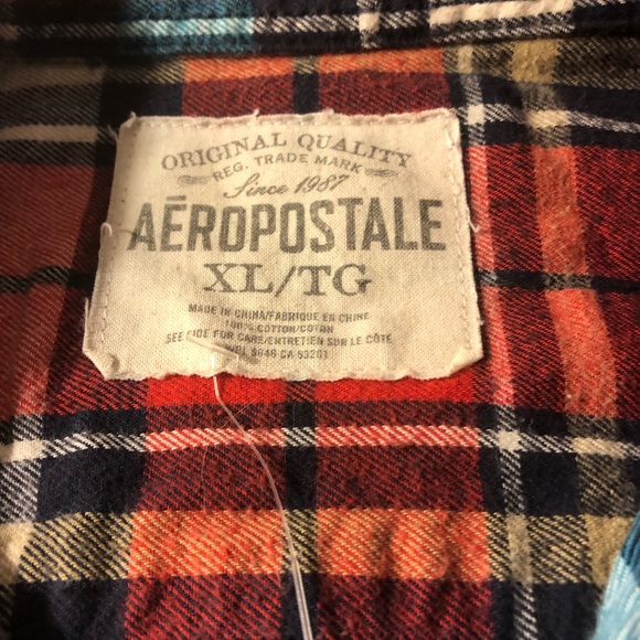 Aeropostale XL plaid men’s shirt long sleeve 100%cotton - Picture 7 of 9